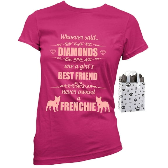 Frenchie Diamonds Womens' French Bulldog T-Shirt & Bag - Multi-Pack Gift Set