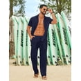 thumbnail image 5 of COOFANDY Mens Beach Sets 2 Piece Linen Outfits Vacation Shirts and Pants Matching Sets Summer, 5 of 7