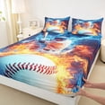 thumbnail image 4 of Erosebridal Baseball Gamer Full Size Sheets,Ball Games Sport Theme Bed Sheets For Boy Teens 4pcs, 4 of 6