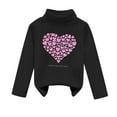 thumbnail image 2 of Toddler Girls Summer Casual Tops Long Sleeve T Shirts High Collar 3D Heart Print Unisex Pullover Sweatshirt Size 18-24 Months ,Black, 2 of 3
