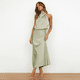 thumbnail image 4 of Elegante vestido de noche de satén con cuello halter y sin mangas para mujer (M), 4 of 6