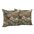 thumbnail image 5 of Ambesonne Floral Eucalyptus Throw Pillow Cover Pack of 2, Art Nouveau Bloom, 2 Pcs-16"x16", Sepia Multicolor, 5 of 5