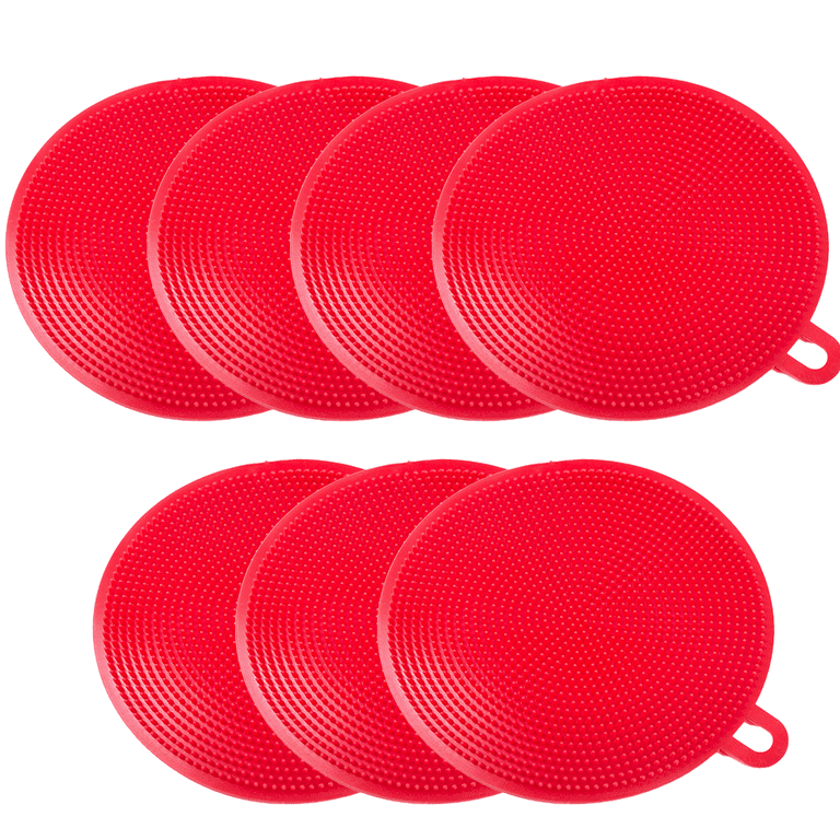  Silicone Dish Scrubber, 7 Pack Silicone Sponge Dish Brush Food  Grade BPA Free Reusable Rubber Sponges Dishwasher Safe and Dry Fast for Kitchen  Dish Dishes Fruits Vegetables Washing and Cleaning 