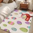 thumbnail image 5 of Rectangle Area Rug 4x6ft, Easter Colorful Eggs on Linen Non-Shedding Washable Area Rug, Retro Farmhouse Truck Bunny Non Slip Low-Profile Rugs for Living Room, Bedroom Dining Room, 5 of 9