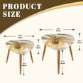 thumbnail image 4 of Set of 2 Triangle End Table Modern White Floral Golden Leaves Neutral Beige Botanical Set of 2 Side Tables End Tables, Nesting Tables for Living Room, 4 of 5
