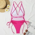 thumbnail image 5 of Feimerou Sexy Swimsuit for Women Plunging Deep V Neck Padded Bathing Suit Cross Open Back One Piece Swimsuits Monokini Valentines Day Gifts, 5 of 7