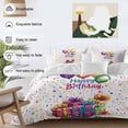 thumbnail image 3 of 3 Piece Happy Birthday Duvet Cover Set Full Size, Microfiber Comforter/Quilt Cover with Corner Ties and 2 Pillowcases, Colorful Balloon Gifts Patterns All Season Soft Bedding with Zipper Closure, 3 of 8