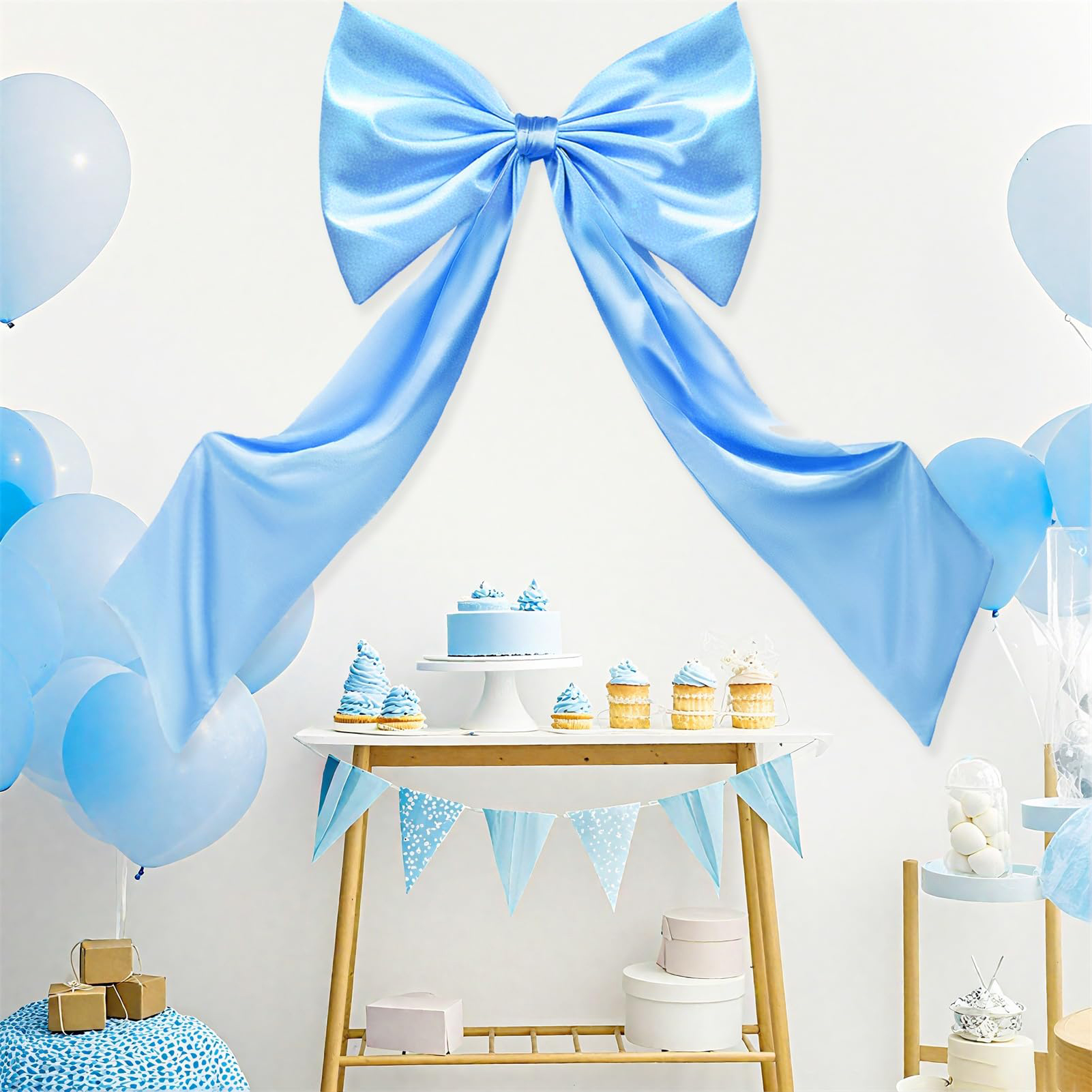Dserfhy Large Satin Bow 78" x 48" Giant Bow Ribbon Tie for Christmas Birthday Party Wedding Bridal Bachelorette Graduation Room Backdrop Wall Decor