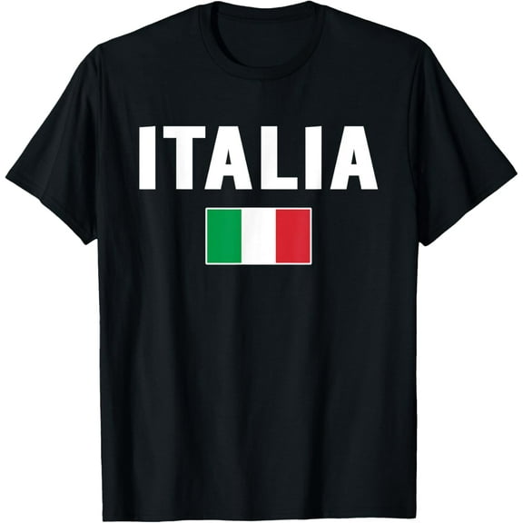 Italia T-shirt Italian Tee Flag souvenir Gift Italy T-ShirtMen and women, Black T-shirt, size: Extra large