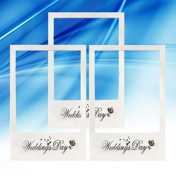 WHAMVOX White Wedding Photo Prop Frame for Picture Booth Party or Costume Ball 3pcs Creative DIY Paper