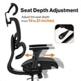 thumbnail image 4 of Wellnewlife Prestige Ergonomic Office Chair - Height Adjustable Backrest Lumbar Support, Seat Depth Adjust, 3D Headrest, 4D Armrests, Blade Wheels, Mesh Computer Gaming Executive Swivel Black, 4 of 8