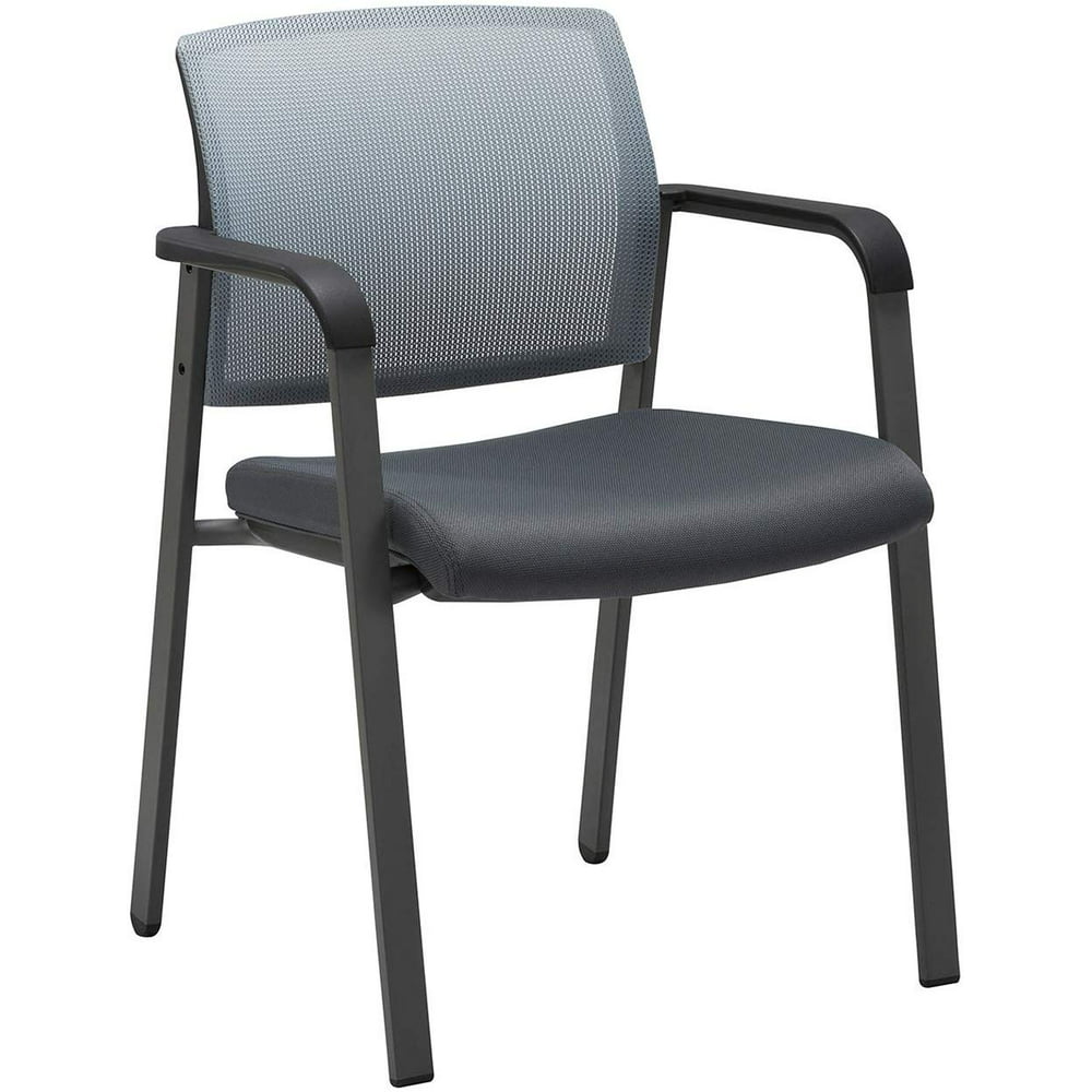 CLATINA Mesh Back Stacking Arm Chairs with Upholstered Fabric Seat and ...