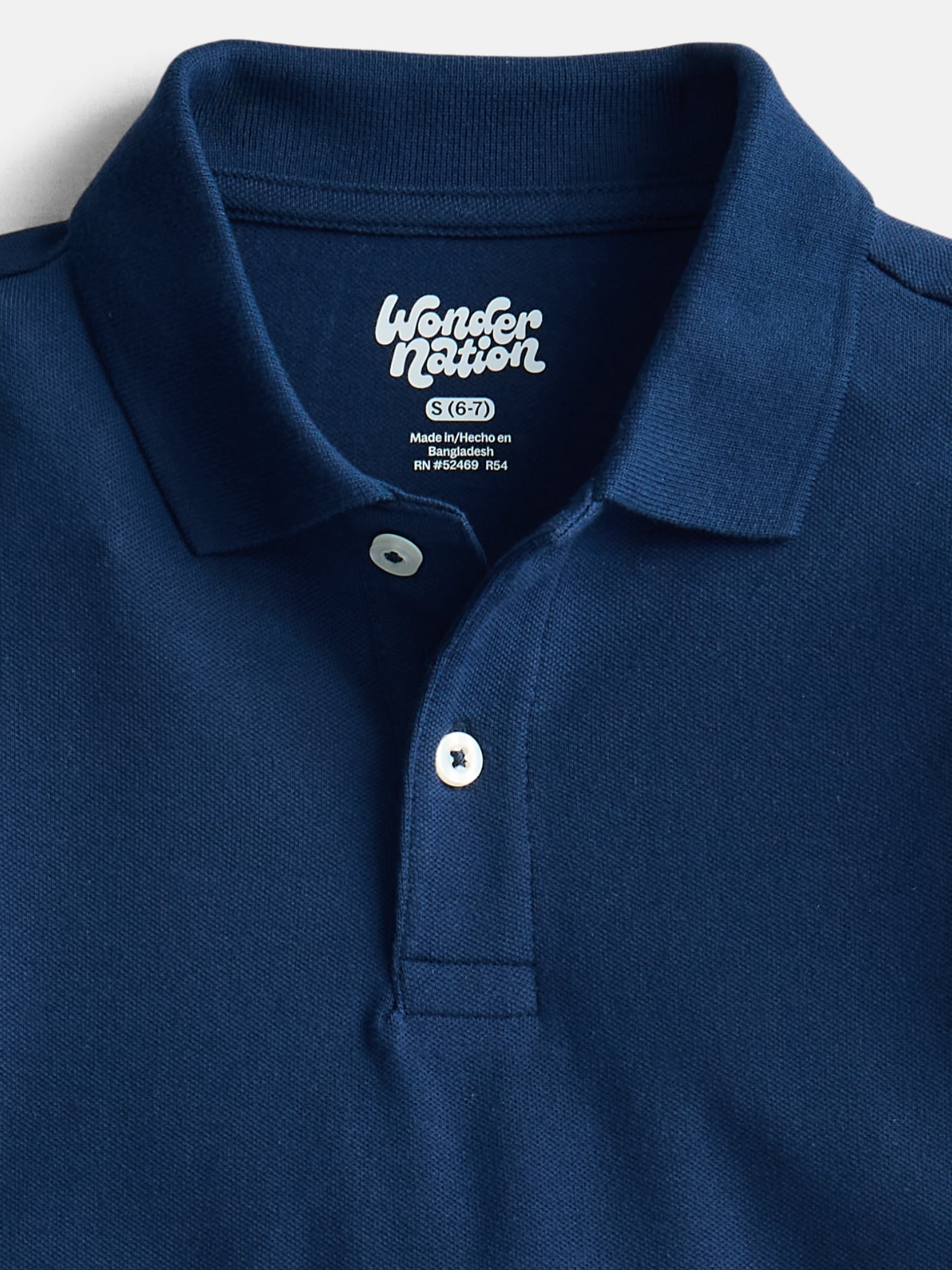 Wonder Nation Boys School Uniform Short Sleeve Pique Polo Shirt, 2-Pack, Size 4-18 & Husky