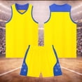 thumbnail image 2 of FUZHIQ Boys Basketball and Shorts 2-Piece Set, V-Neck Sleeveless Athletic Uniform Breathable Quick-Dry Sportswear,3-16 Years, 2 of 9