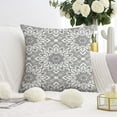 thumbnail image 3 of Grey & Beige Patchwork Cushion Covers 20x20 - Two-Pack Elegant Linen Design for Modern Decor, 3 of 7