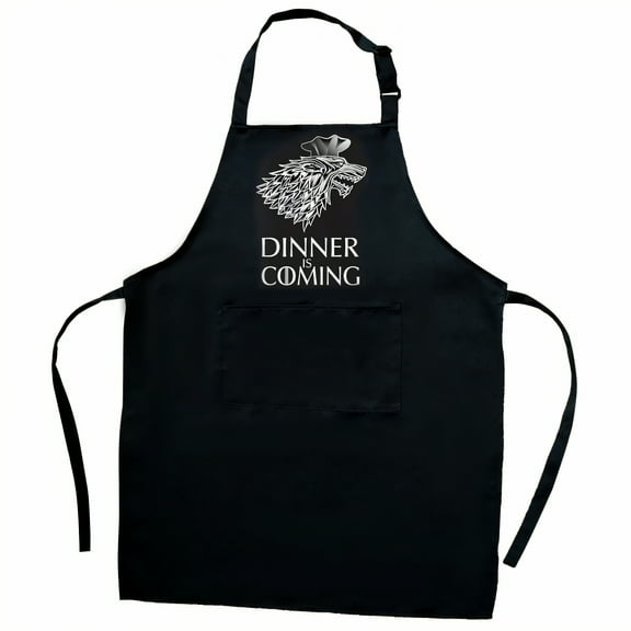 AUQ Aprons for Women with Pockets,Polyester Content Black Apron with Pockets,Robust Knot Aprons for Men,Style1