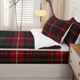 thumbnail image 5 of Manfei Rustic Check Zipper Twin Comforter Sets with Fitted Sheet and 2 Pillowcases,Vintage Plaid Zipper Bedding Set,Red Green Brown,Reversible,4pcs, 5 of 8