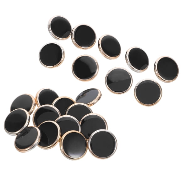 Raindrops 50Pcs Black Resin Sewing Buttons Plated Gold Edge for Easy Installation on Shirts and Jackets