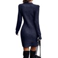 thumbnail image 2 of Innerwin Robe Chandail Col Rond Dames Chandail d'Hiver Manches Longues Élégantes Mini Robes Bleu Marine G, 2 of 4