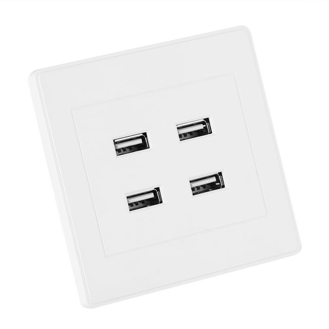 USB Wall Power Socket,4 USB Ports DC Ports USB Wall Socket USB Outlet Custom Engineered