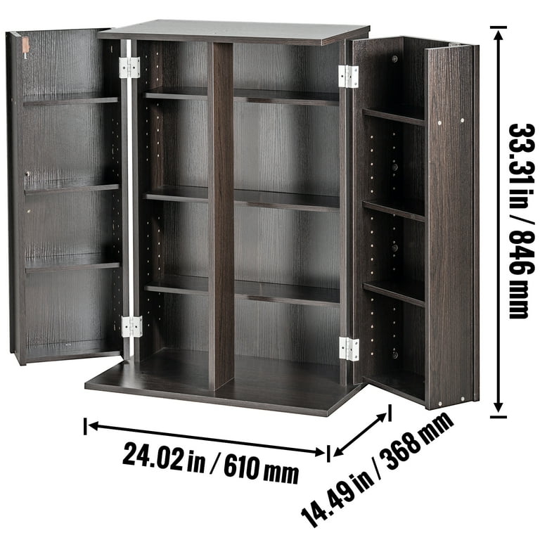 SKYSHALO Multimedia Storage Cabinet, Espresso Finish, with Door