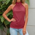 thumbnail image 5 of enyan Workout Tops for Women,Womens Colorblock Racerback Crew Neck Casual Basic Ribbed Fitted Tank Top Sleeveless Camis,Wine,XL, 5 of 7