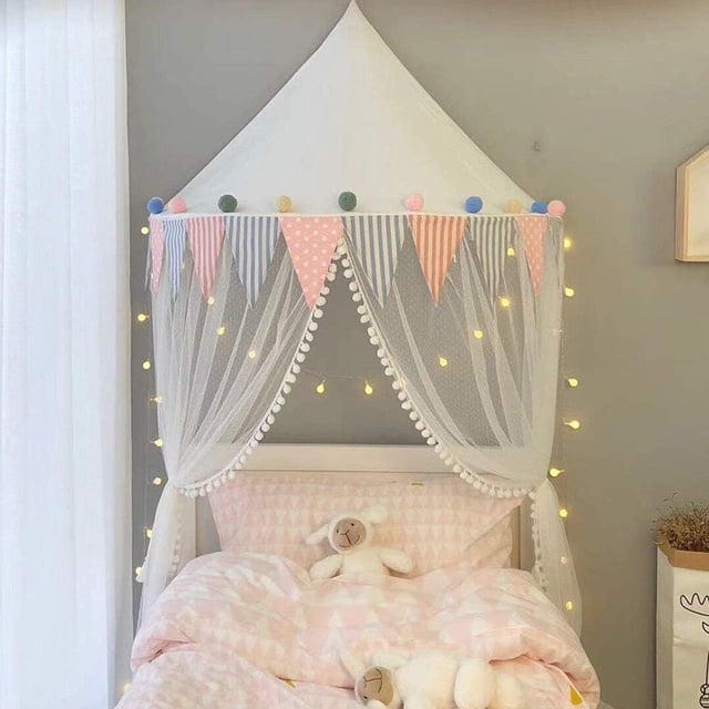 Canopée de Rêve Exquise, Tente de Jeu pour Enfants, Développement de l'Imagination et Construction Robuste, Sensation de Maison Réelle et Décoration Fantastique pour Refuge Privé pour Enfants (Gris)