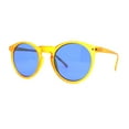 thumbnail image 2 of Gentlemans Fashion Round Keyhole High Temple Horned Sunglasses Orange Blue, 2 of 4