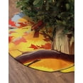 thumbnail image 2 of Orange Red Fall Christmas Tree Skirt 48 Inches Large Christmas Skirt Tree, Farmhouse Birds Maple Leaf Tree Skirt Christmas Decorations for Fireplace Party Holidays Indoor Outdoor, 2 of 7