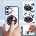 thumbnail image 6 of Cover for iPhone 16 Case with Ring Holder Magnetic Black Compatible with Magsafe Wireless Charger iPhone 16 Phone Case Clear Shockproof Rugged (Purple), 6 of 14