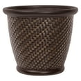 thumbnail image 3 of Suncast Herringbone 18 in Round Blow Molded Resin Planter,Java (2-Pack), 3 of 5