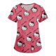 thumbnail image 2 of Mejor belleza playera de uniforme de trabajo para mujer, ropa de trabajo veterinaria con cuello en V, algodón puro, lindas caricaturas, clínica dental de enfermería, 2 of 4