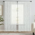 thumbnail image 5 of DONGPAI Sheer Lace Curtains for Bedroom, Rod Pocket Elegant Floral Kitchen Window Curtains for Home Living room Bedroom Party Picnic Decor, 59" x 90", 1 Panel, 5 of 9