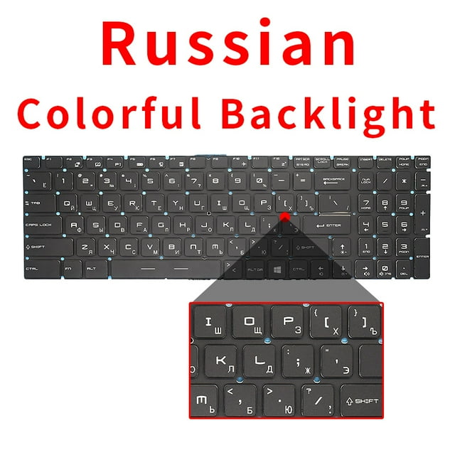US Russian Laptop Keyboard With Backlight For Msi GS60 GT72 GE62 GL62 GL72 CX62 WS70 GS70 GV62 MS-16J5 MS-1796 MS-1799 MS-16J9 RU RGB Backlit