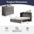 thumbnail image 2 of ‌ijuicy Murphy Bed with Charging Station, Queen Size Solid Wood Cabinet Bed, Cube Chest Bed for Guest Room/ Office/Apartment-Gray, 2 of 10
