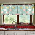 thumbnail image 7 of Ryvnso Pink and Gold Love Heart Curtains Sets Short Curtain Rod Pocket Half Window Cafe Farmhouse Tier 2 Panels 57"W x 24"L, 7 of 7