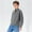 Gray, variant on Boys Long Sleeve Half Zip Pullover Sweatshirt Lapel Collar Lightweight Fleece Jacket for Kids Active Sportswear Casual Outerwear
