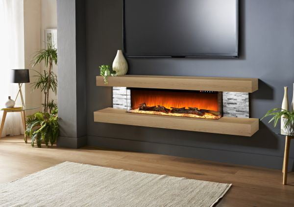 Evolution Fires EFV72BTO 72'' Vegas Electric Fireplace - American Oak -  Walmart.com