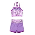 thumbnail image 4 of YiZYiF Girls Mermaid Print 2Pcs Ballet Dance Outfit Athletic Gymnastics Activewear Lavender 8, 4 of 7