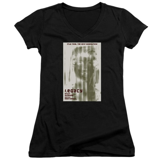 Star Trek Tng Season 4 Episode 6 Junior Women's V-Neck T-Shirt Black
