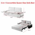 thumbnail image 4 of 70.1" Convertible Sleeper Sofa Bed, Modern Foldable Loveseat Sofa Bed with 2 Soft Pillows, 3-in-1 Queen Pull Out Sleeper Couch for Living Room, Office, Bedroom, Apartment, Pink, 4 of 9