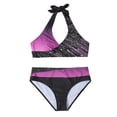 thumbnail image 4 of Huesdet Women Sexy Brazilian Bikini 2 Piece Spaghetti Strap Top Thong Swimsuit Bathing Suit(Dark Purple,XXL), 4 of 4