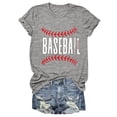 thumbnail image 5 of TODOZO Hot Sale!! Baseball Shirt for Women Baseball Mom Shirt Baseball Letter Graphic Tee Game Day Short Sleeve Tops American Flag Shirts for Women Grey S, 5 of 6