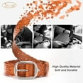thumbnail image 4 of JASGOOD Women Leather Belts Hollow Flower Brown Belt for Ladies Jeans, 4 of 10