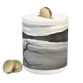 thumbnail image 1 of Black and White Piggy Bank, Scenic Tranquil Landscape with Lake Nature View Monochrome Photo, Ceramic Coin Bank Money Box for Cash Saving, 3.6" X 3.2", Black White Grey, by Ambesonne, 1 of 4