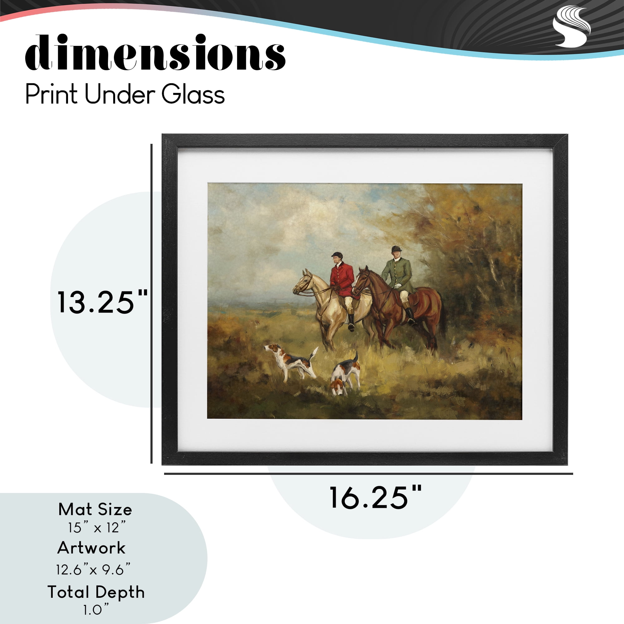 Stupell Industries Autumn Riders with Hounds Black Framed Print Under Glass, design by Ziwei Li
