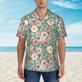 thumbnail image 4 of Lsque Rose Flowers pattern Hawaiian Shirt for Men, Unisex Summer Beach Casual Short Sleeve Button Down Shirts-Medium, 4 of 9