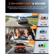 Vantrue N4 (S-RC09) 3 Channel WiFi Dash Cam, STARVIS 2, PlatePix™, 2.7K+1440P+1440P Front Inside Rear, HDR,IR Night Vision,GPS,24H Parking Mode