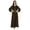Brown, variant on Bimba Women'sAbayaIslamic Prayer Dress WithHijab/ScarfCuff On SleeveMuslim Dress