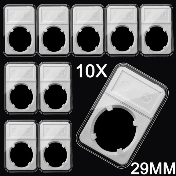 10Pcs 29Mm Coin Slab Holders For Us Large Cent Display Storage Box Case Stands